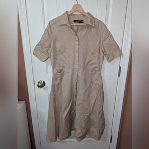 Lauren Ralph Lauren Black Label Linen A Line Midi Dress W8 Blush Pink